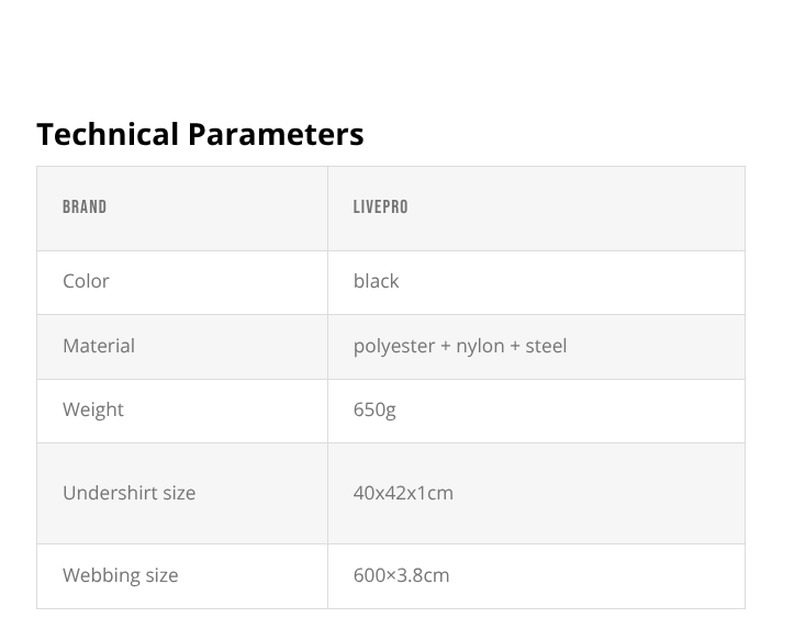 LIVEPRO Chaleco Arnés / Harness Vest - Wellness Pro Fitness Equipment