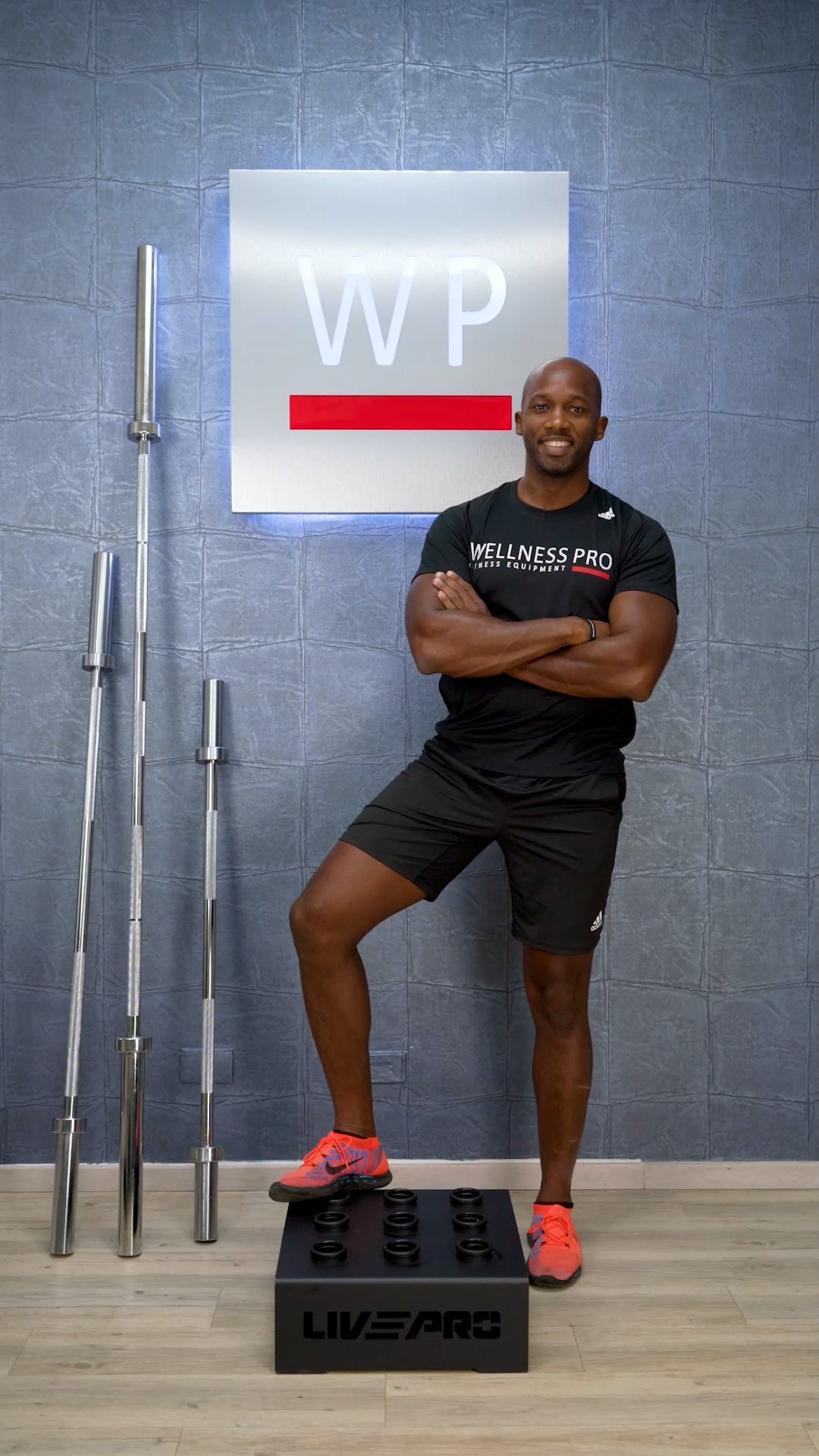 LIVEPRO Rack For 9 Olympic Bars / 9 Olympic Bar Holder