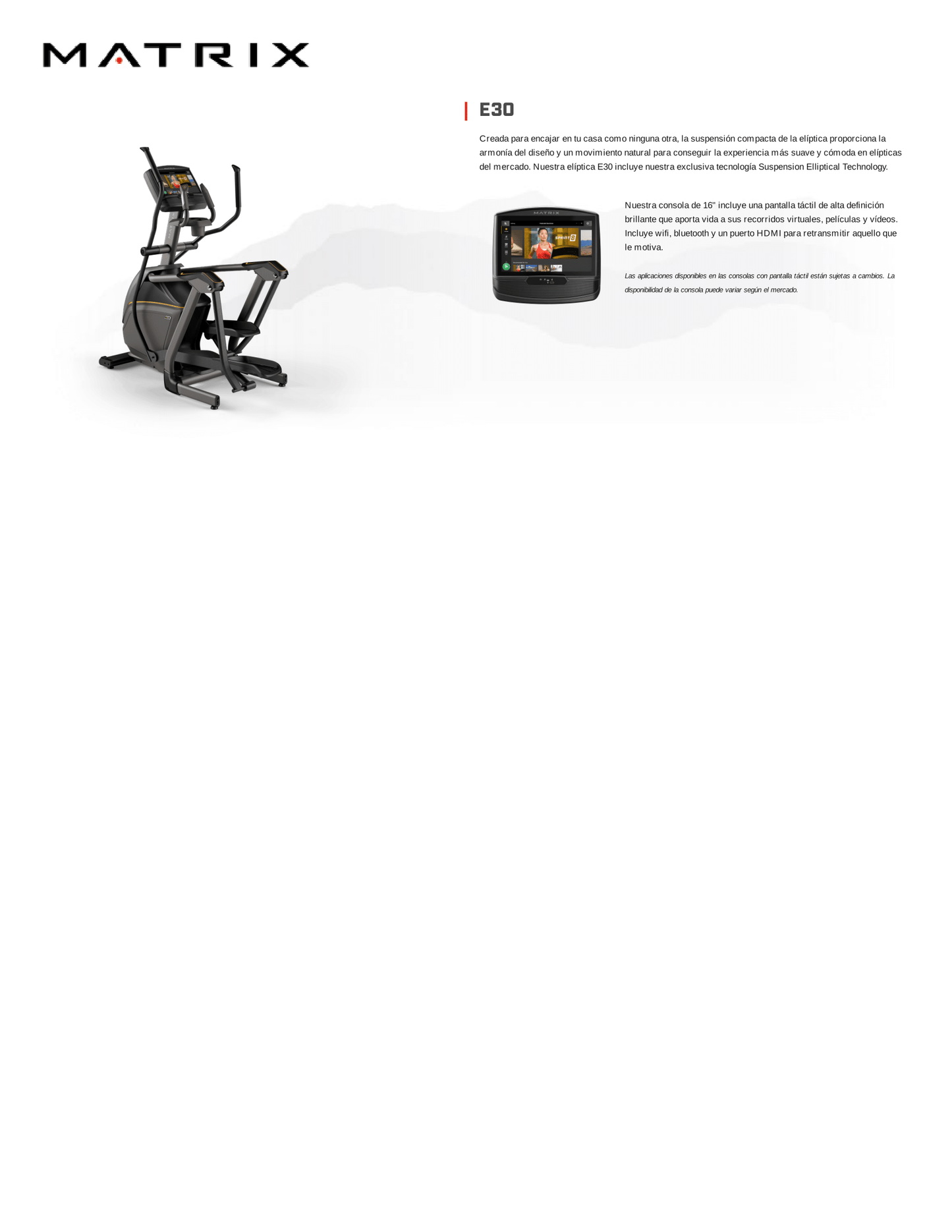 MATRIX E30 Suspension Elliptical (Smart)