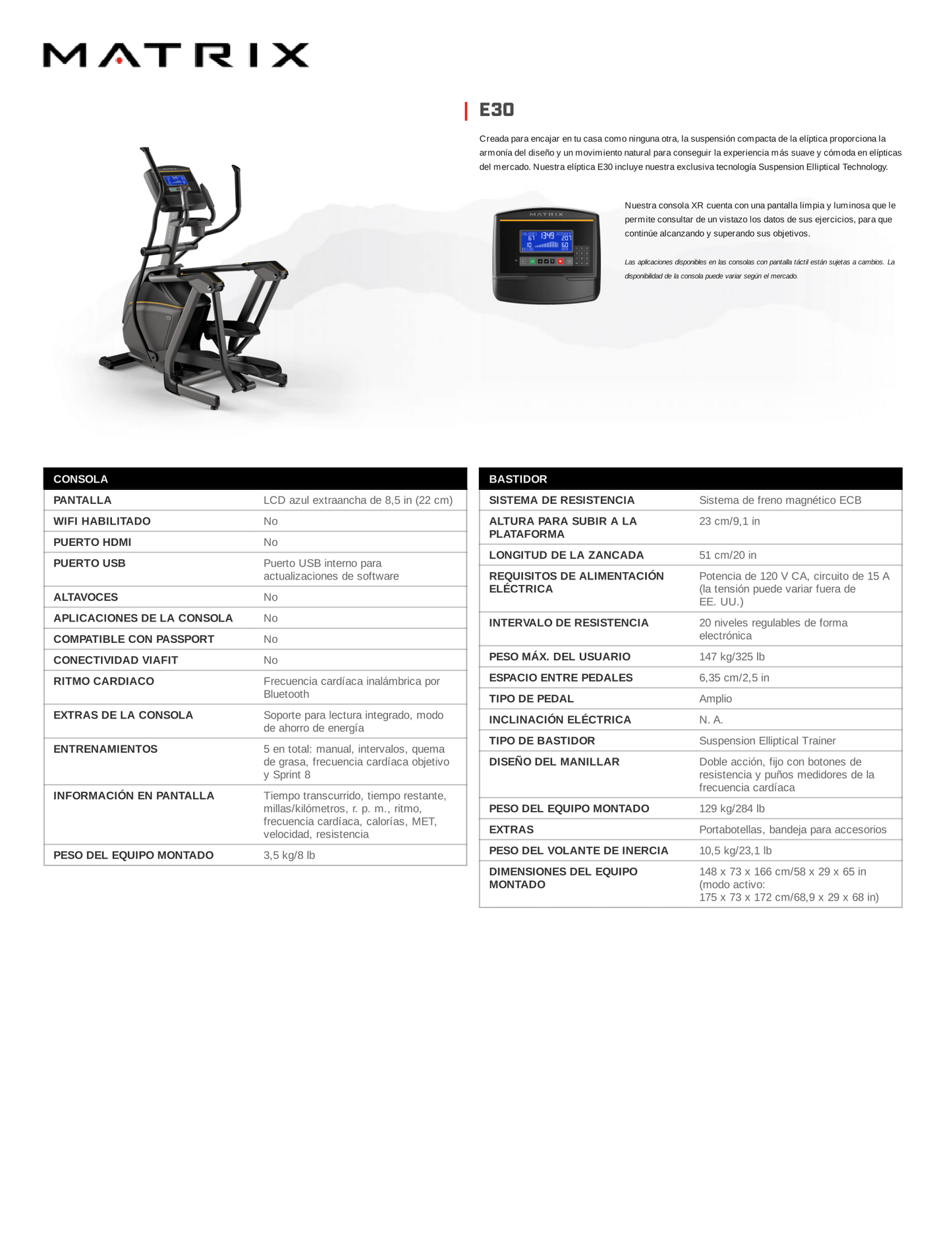 MATRIX E30 Suspension Elliptical (Classic)