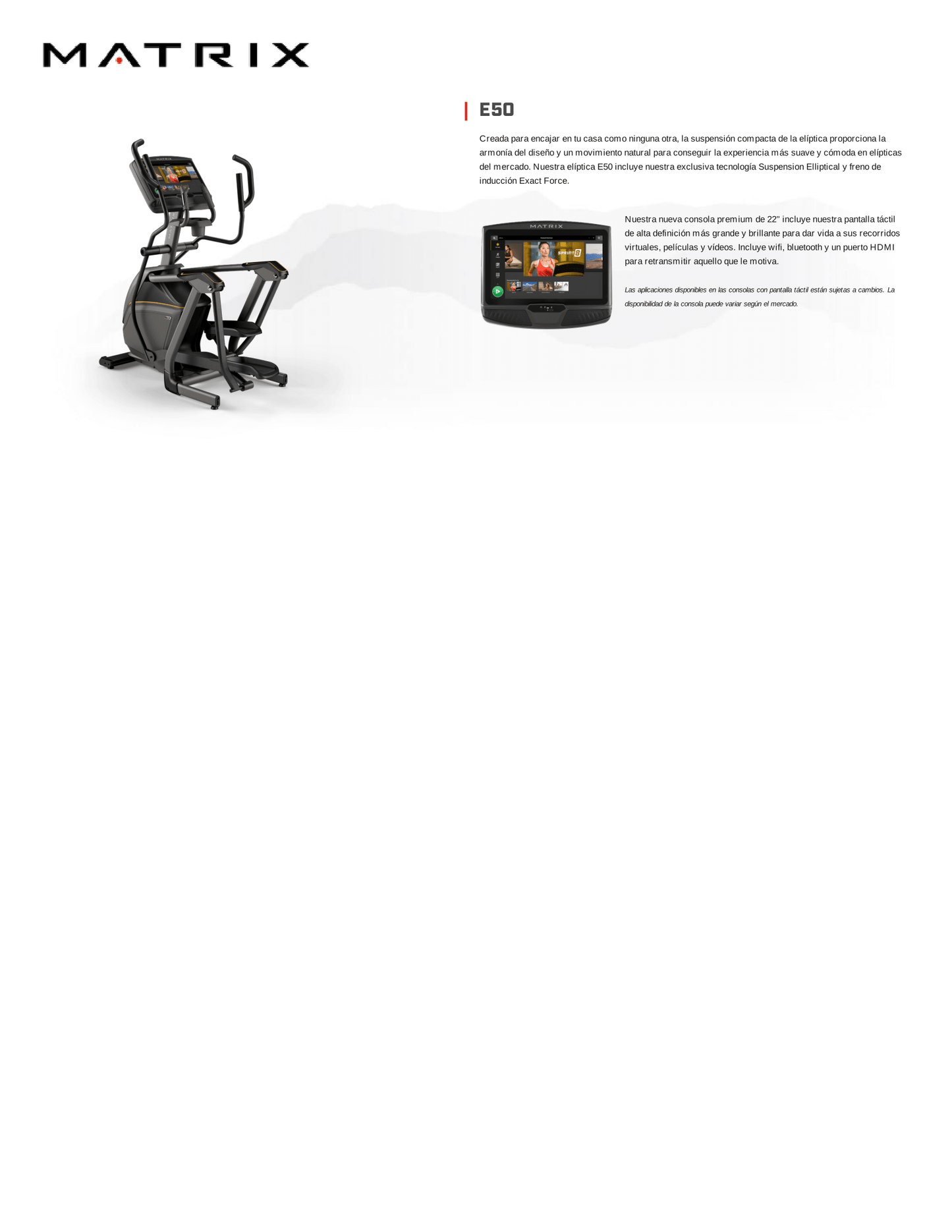 MATRIX E50 Ultimate Suspension Elliptical (Smart XL)