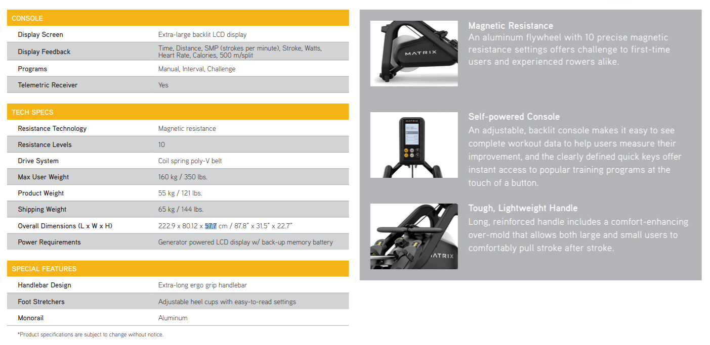 MATRIX LED Rowing Machine