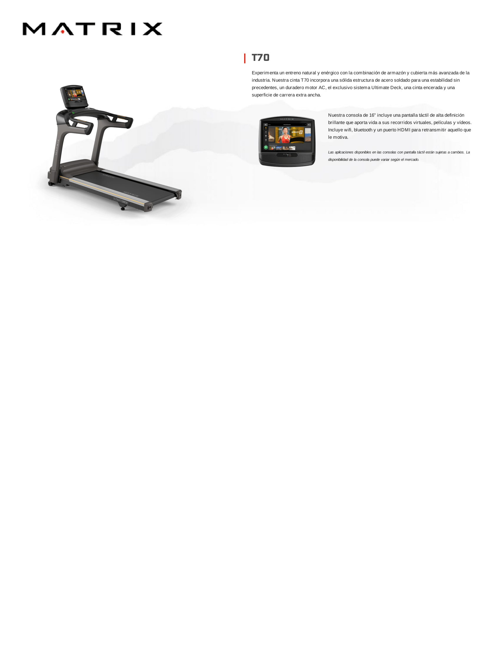 MATRIX T50 Ultimate Running Treadmill (Smart)