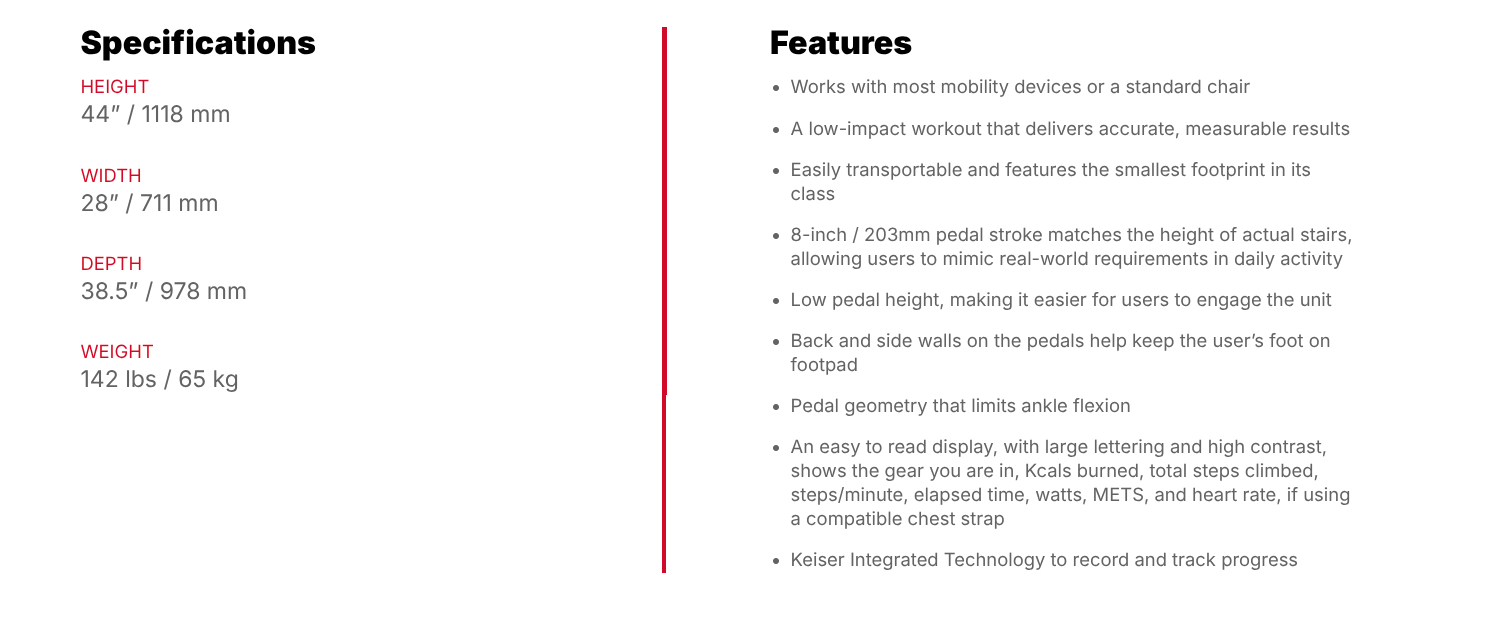 KEISER M7i Stepper Accesible