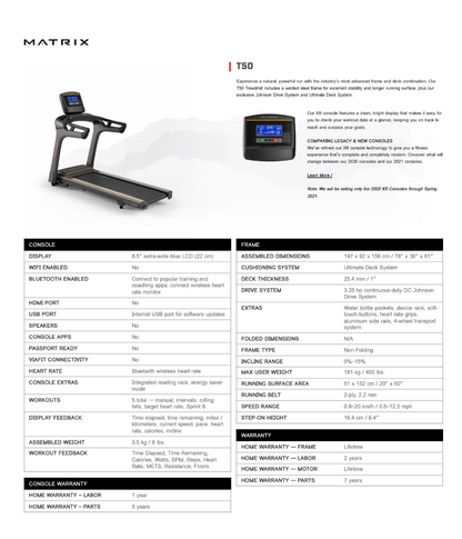 MATRIX T50XR Ultimate Running Treadmill