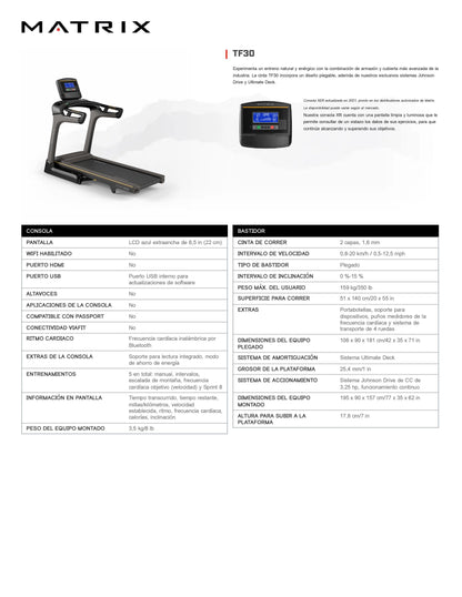 MATRIX TF30 Folding Treadmill