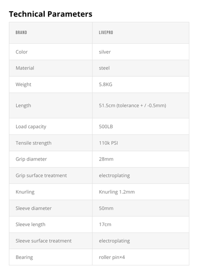 Barra Para Mancuerna Cargable Con Platos Profesionales LIVEPRO - Wellness Pro Fitness Equipment