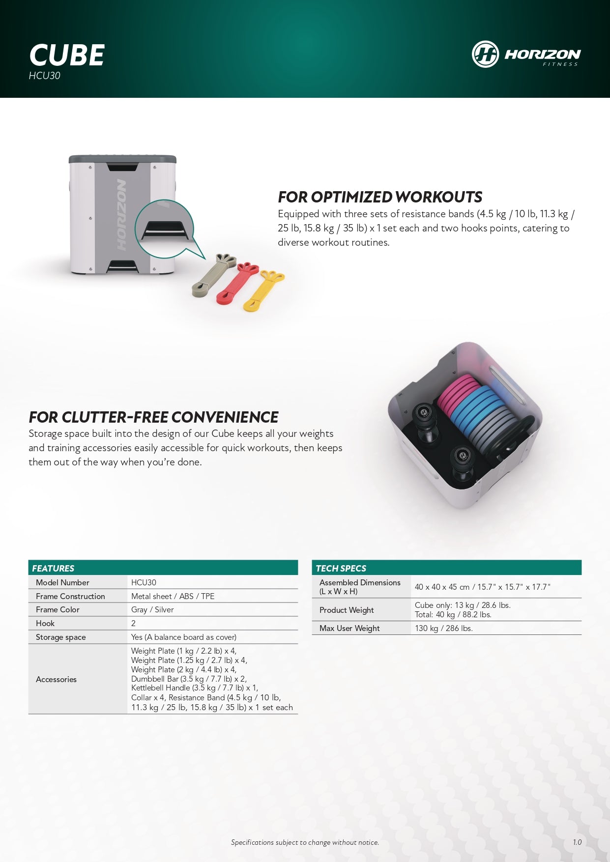 HORIZON Cube - Wellness Pro Fitness Equipment