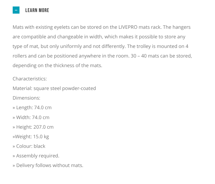 LIVEPRO Estante para Alfombrilla / Mats Rack - Wellness Pro Fitness Equipment