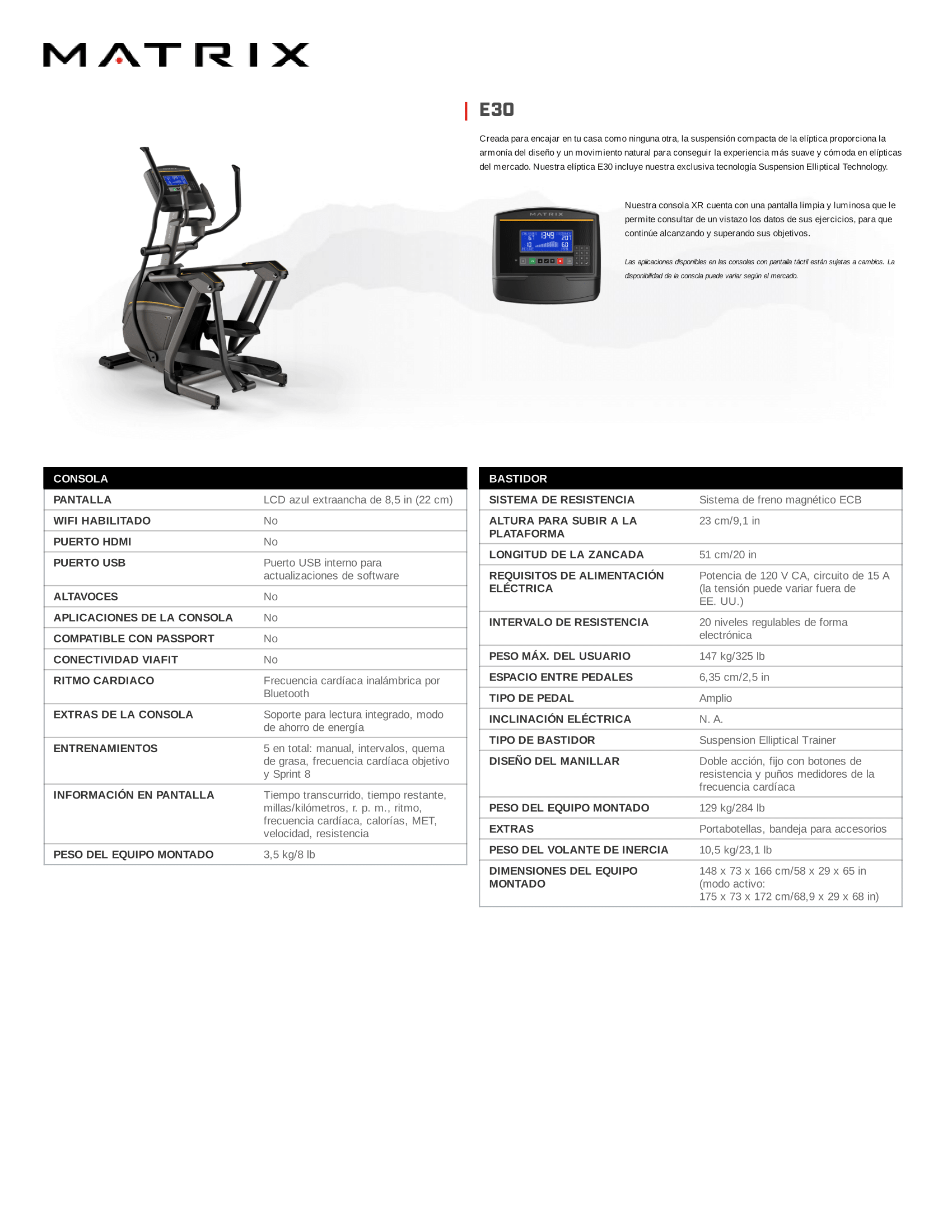MATRIX E30 Elíptica LED