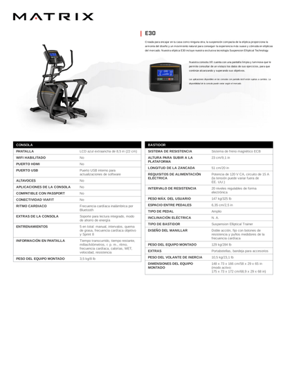 MATRIX E30 Elíptica LED