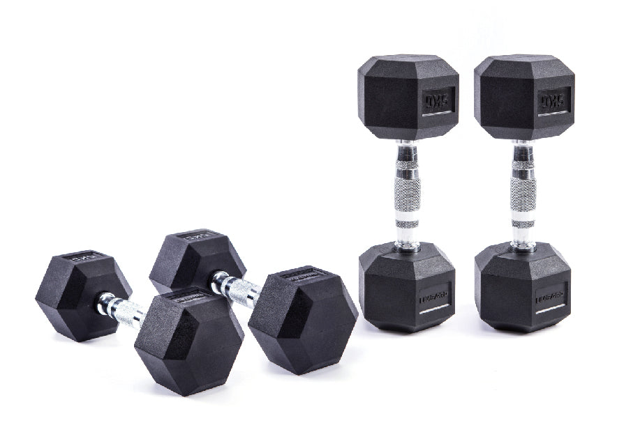 LIVEPRO Mancuernas Goma Hexagonal / Hex Rubber Dumbbell