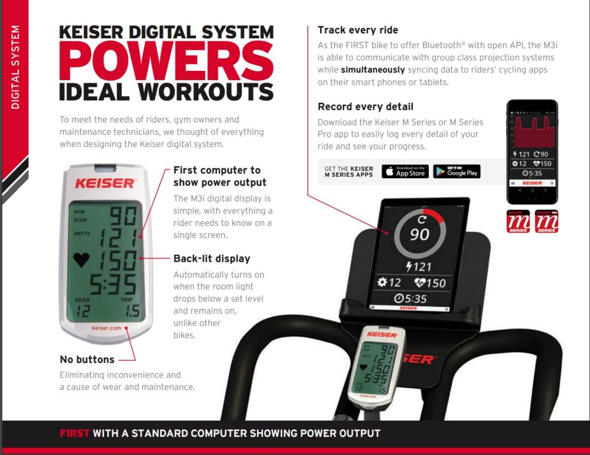 KEISER M3i+ Indoor Cycle - Compatible con Peloton, Zwift...