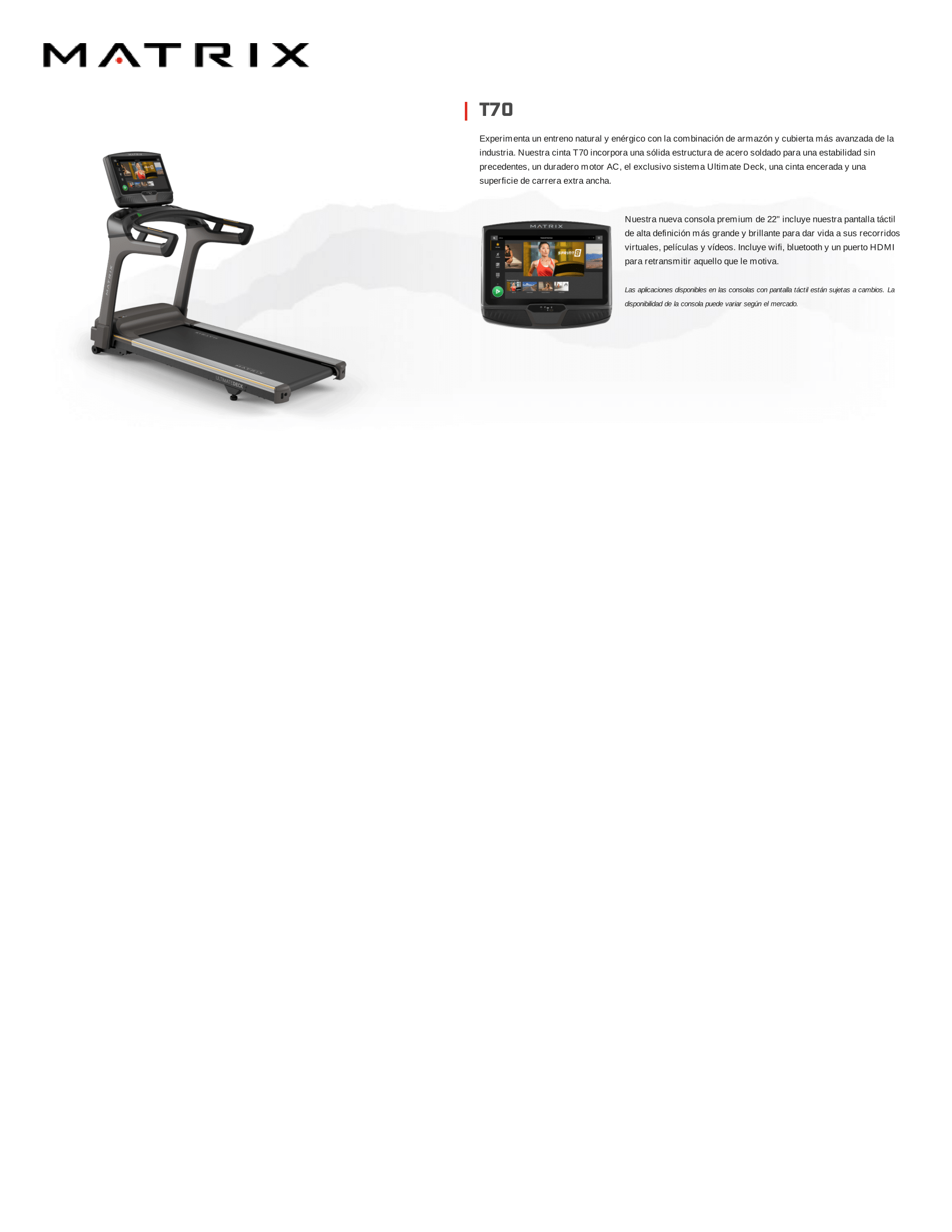 MATRIX T50XUR 22" Ultimate Running Treadmill