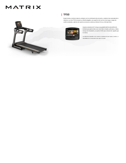 MATRIX TF50XIR 16" Advanced Smart Folding Treadmill