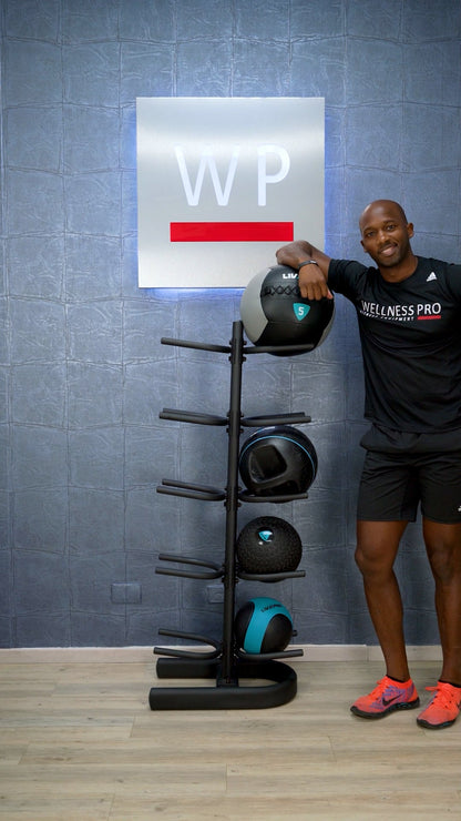 LIVEPRO Estante para 10 Bolas Medicinales / Medicine Ball Rack - Wellness Pro Fitness Equipment
