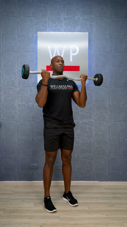 LIVEPRO Juego de Barras Fijas Curvas (Poliuretano) / Fixed PU Curl Barbell set - Wellness Pro Fitness Equipment