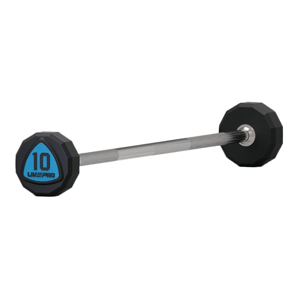 LIVEPRO Juego de Barras Fijas Rectas (Poliuretano) / Fixed PU Straight Barbell set - Wellness Pro Fitness Equipment