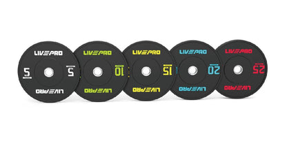 LIVEPRO Plato Cross Fit de Goma (pares) / LIVEPRO Rubber Bumper Plate (pairs) - Wellness Pro Fitness Equipment