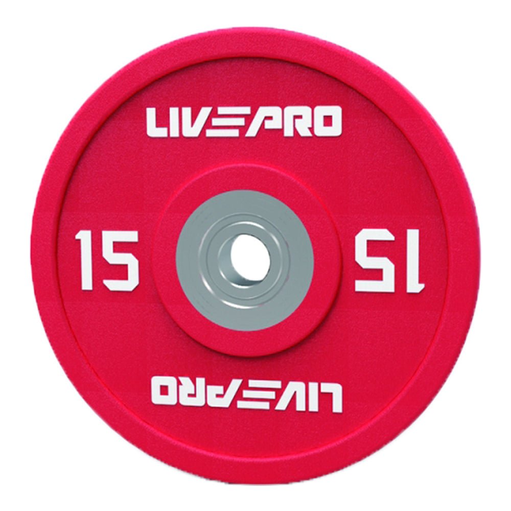 LIVEPRO Platos CrossFit para Competencias de Uretano (pares) / Competition Urethane Bumper Plates (pairs) - Wellness Pro Fitness Equipment