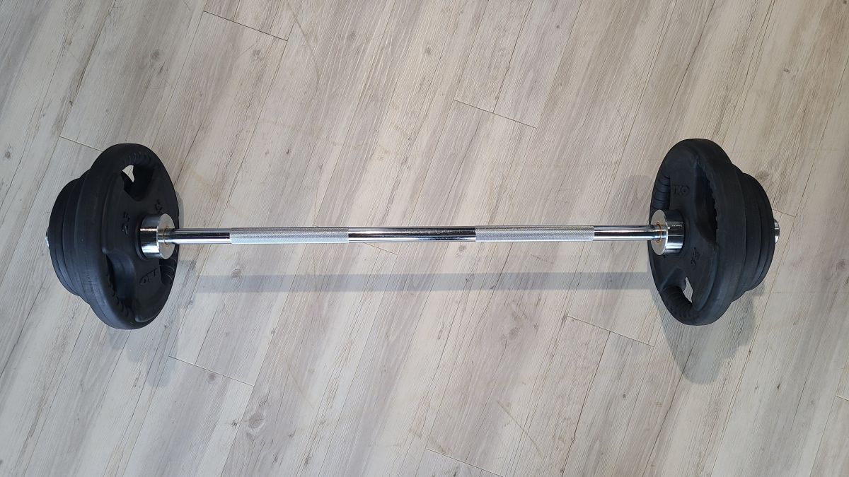 LIVEPRO Set Barra Olímpica Recta 47" / Olympic Straight Bar 47" Set - Wellness Pro Fitness Equipment