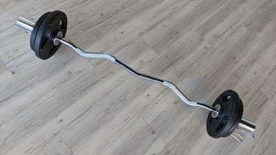 LIVEPRO Set Barra Olímpica Z 47" / Olympic Curl Bar 47" Set - Wellness Pro Fitness Equipment