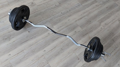 LIVEPRO Set Barra Olímpica Z 47" / Olympic Curl Bar 47" Set - Wellness Pro Fitness Equipment