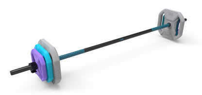 LIVEPRO SET DE BARRA FIJA AJUSTABLE / RUBBER STUDIO BARBELL SET - Wellness Pro Fitness Equipment