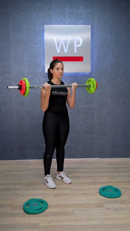 LIVEPRO Set de Barra Fija Ajustable / Rubber Studio Barbell set - Wellness Pro Fitness Equipment