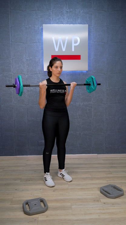 LIVEPRO SET DE BARRA FIJA AJUSTABLE / RUBBER STUDIO BARBELL SET - Wellness Pro Fitness Equipment