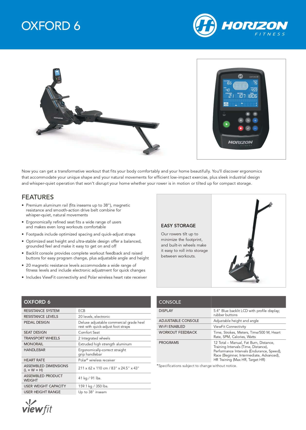 REMADORA HORIZON OXFORD 6 - Wellness Pro Fitness Equipment