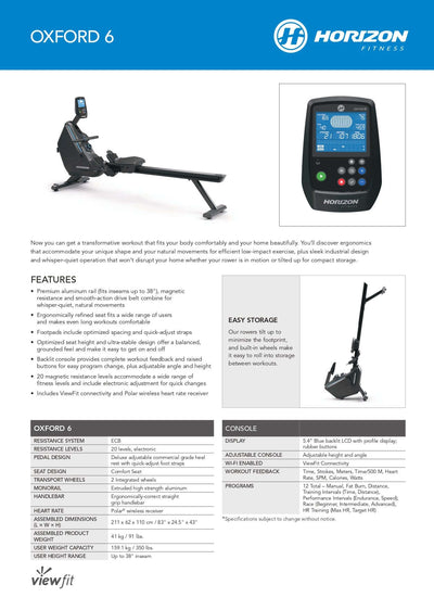 REMADORA HORIZON OXFORD 6 - Wellness Pro Fitness Equipment