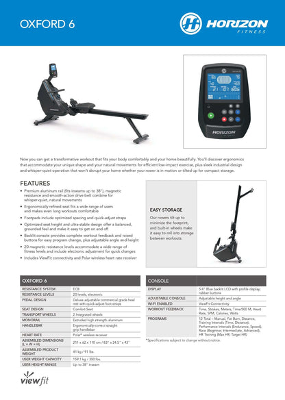 REMADORA HORIZON OXFORD 6 - Wellness Pro Fitness Equipment